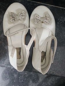 White Sandals with Bow Detail