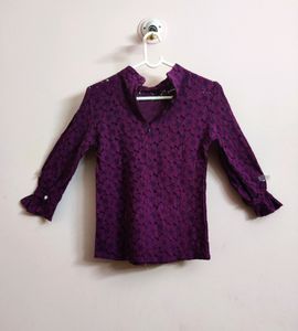🔥BUY1GET1🔥 solid purple designed women's top