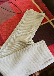 Comfortable Ribbed Wide-Leg Pants