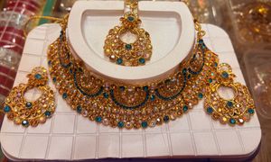 Exquisite Gold Plated Kundan Jewellery Set