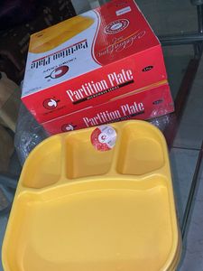 Sealed Pack 6 Yum Yellow Plates Set -Microwave Saf