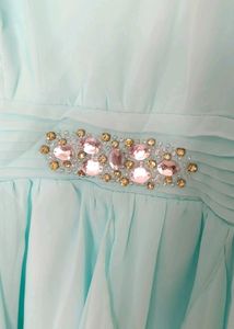 Branded Acqa Green High Low Dress