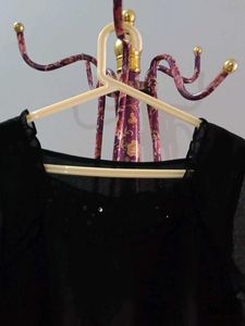 Elegant Black Sheer Sleeve Top