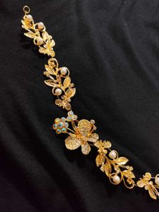 Exquisite Gold Pearl &amp; Crystal Hair Accessory