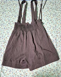Pinstripe Pinafore Shorts