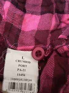 Pink &amp; Maroon Plaid Shirt