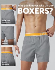 XYXX Grey Boxer Shorts with Orange Waistband