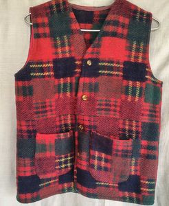 Vintage Plaid Wool Vest