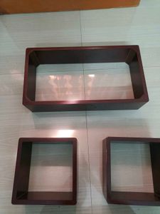 Set of 3 Wooden Display Shelves