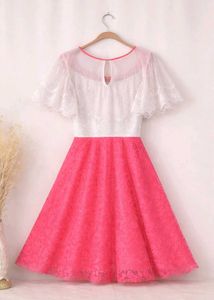 Girls Party Wear Gown (14–16 yrs) | Pink &amp; White D