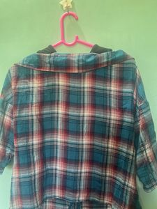 Stylish Plaid Button-Up Shirt ( Lee copper )