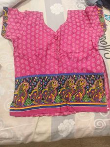 Vibrant Pink Paisley Print Blouse