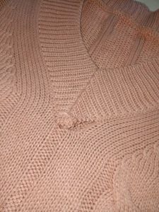 Pink Knit V-Neck Sweater