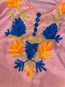 Pink Embroidered Kurta