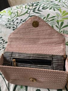 Chic Pink Textured Sling Bag