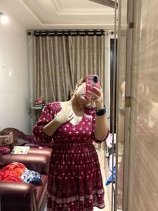 Maroon Printed dress