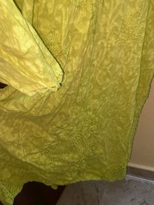 Vibrant Lime Green Embroidered Kurta