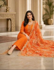 Vibrant Orange Kurta with Dupatta
