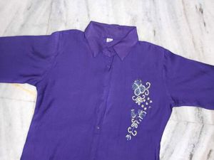 Purple Kurta Set with Embroidery