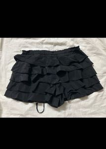 Black Ruffle Mini Skirt