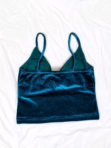 Teal Velvet Camisole Top