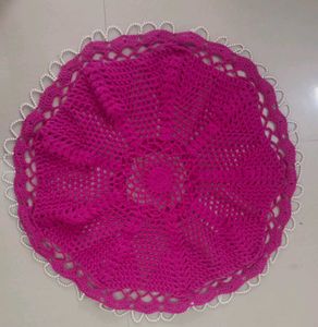 Handmade Crochet Thalposh/Doily With Pearls