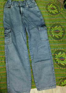 Light Wash Cargo Jeans