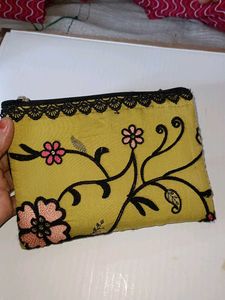 Embroidered Floral pouch