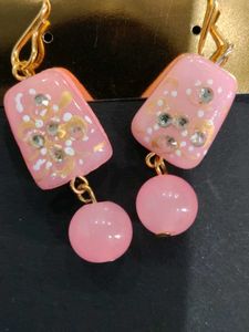 Pink Glass bead Fashion Jewelry Set( Antitarnish )