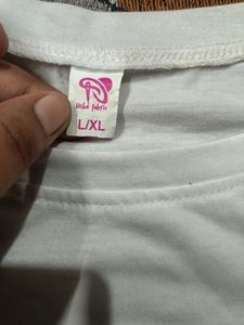 White T-Shirt with Butterfly Print