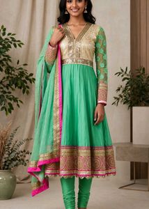 Elegant Green Anarkali Suit Set