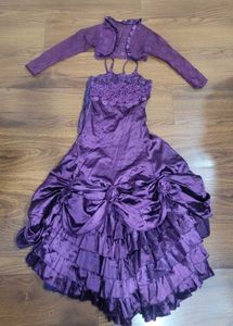 Elegant Purple Dress &amp; Bolero Set