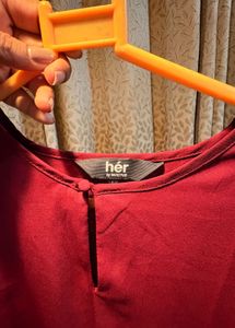 Chic Maroon Long-Sleeve Top