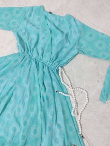Flowy Teal Blue Maxi Dress