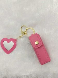 Heart Mirror Keychain mini lipstick holder