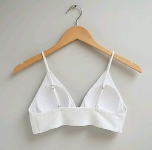 White Ribbed Bralette Top