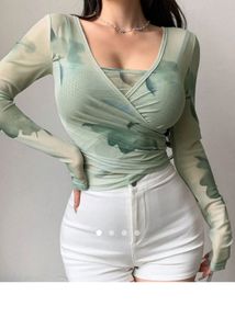 Floral Print Mesh Top