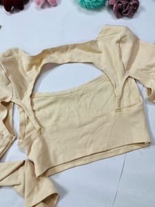 White Long Sleeve Crop Top