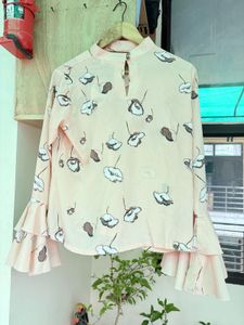 Chic Floral Bell Sleeve Top