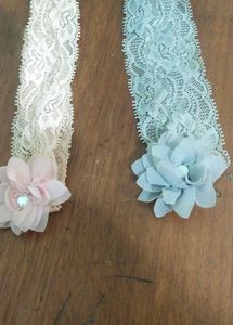 Lace Flower Headbands - Set of 2