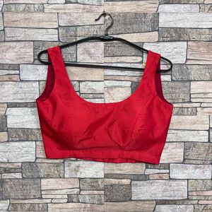 Vibrant Red Sleeveless Blouse