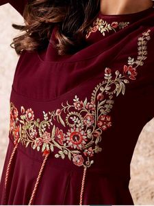 Embroidered Maroon gown