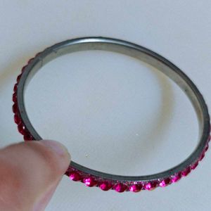 Sparkling Pink Stone Bangle Bracelet