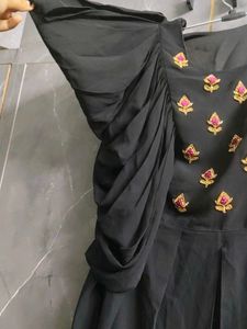 Elegant Black Embroidered Gown