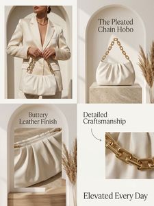 Elegant Pleated Chain Hobo Bag
