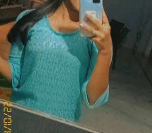Chic Sky Blue Kurti Set