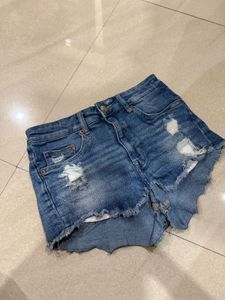 Distressed Denim Shorts