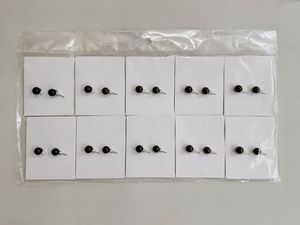 Black Stud Earrings - Pack of 10