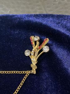 Floral Lapel Pin with Chain