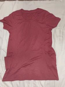 Casual Maroon T-Shirt Dress